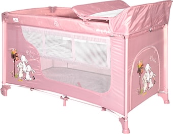 Манеж-кровать Lorelli Moonlight 2 Layers 2021 (pink) - фото