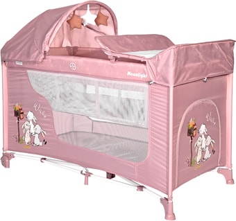 Манеж-кровать Lorelli Moonlight Rocker 2 (pink) - фото