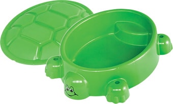 Песочница Paradiso Toys с крышкой веселая черепаха T00743 (зеленый) - фото