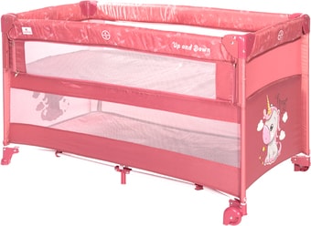 Манеж-кровать Lorelli Cot Up and Down (розовый, единорог) - фото