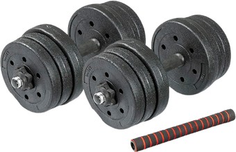 Гантели TREX Sport композитные с соединительным грифом 2x10 кг - фото