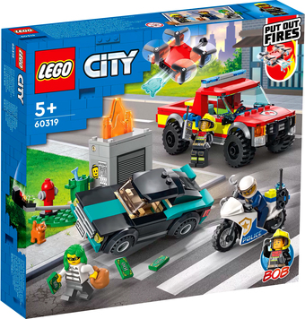 Конструктор LEGO City 60319 Пожарная бригада и полицейская погоня - фото