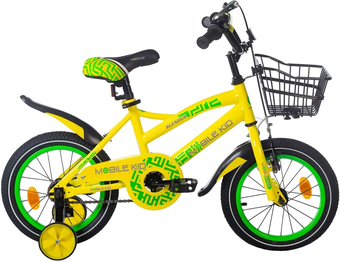 Детский велосипед Mobile Kid Slender 14 (желтый/зеленый) - фото