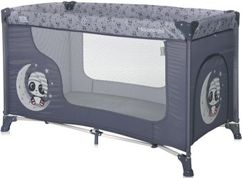 Манеж-кровать Lorelli Moonlight 1 2023 (холодный серый, панды) - фото