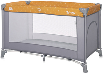 Манеж-кровать Lorelli Torino 1 2022 (лимонное карри, цветочный) - фото