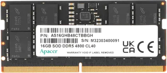 Оперативная память Apacer 16ГБ DDR5 SODIMM 4800 МГц AS16GHB48CTBBGH - фото