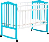 Детская кроватка Bambini 01 (белый/голубой) - фото
