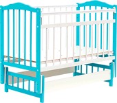 Детская кроватка Bambini 03 (белый/голубой) - фото