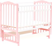 Детская кроватка Bambini 03 (белый/розовый) - фото