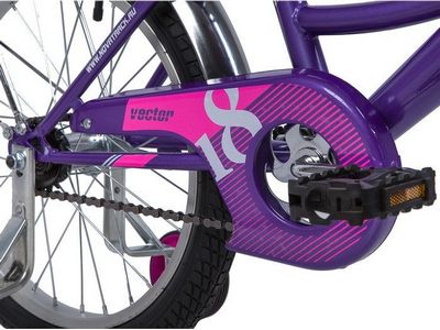 Детский велосипед Novatrack Vector 18 (фиолетовый/розовый, 2019) - фото5