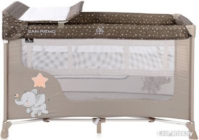 Манеж-кровать Lorelli San Remo 2 Layers 2020 (beige elephant) - фото2