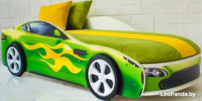 Кровать-машина Бельмарко Бондмобиль 160x70 (зеленый) - фото