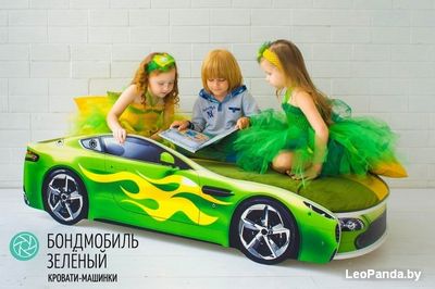 Кровать-машина Бельмарко Бондмобиль 160x70 (зеленый) - фото3