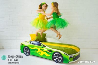 Кровать-машина Бельмарко Бондмобиль 160x70 (зеленый) - фото4