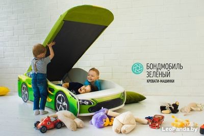 Кровать-машина Бельмарко Бондмобиль 160x70 (зеленый) - фото5