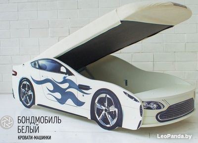 Кровать-машина Бельмарко Бондмобиль 160x70 (белый) - фото2