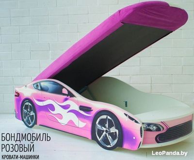 Кровать-машина Бельмарко Бондмобиль 160x70 (розовый) - фото2