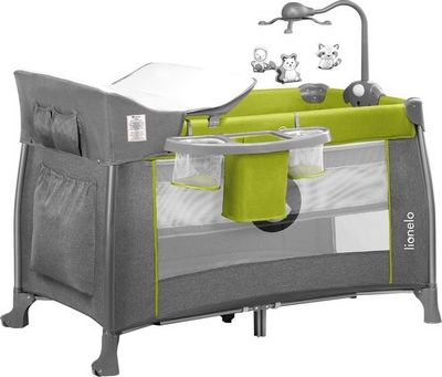 Манеж-кровать Lionelo Thomi (серый/зеленый) - фото