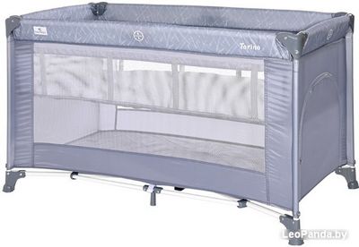 Манеж-кровать Lorelli Torino 2 Layers (silver blue) - фото