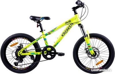 Детский велосипед Krakken Skully 20 2021 (желтый) - фото