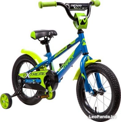 Детский велосипед Novatrack Extreme 14 (синий/зеленый, 2019) - фото2