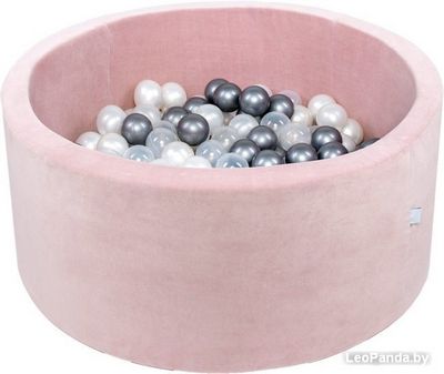 Сухой бассейн Misioo 90x40 200 шаров (светло-розовый вельвет) - фото