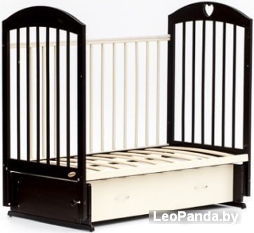 Классическая детская кроватка Bambini М 01.10.19 (темный орех/слоновая кость) - фото2