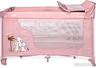 Манеж-кровать Lorelli Moonlight 2 Layers 2021 (pink) - фото2
