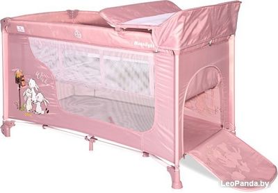 Манеж-кровать Lorelli Moonlight 2 Layers 2021 (pink) - фото3
