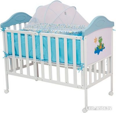Классическая детская кроватка Babyhit Sleepy Compact (белый/голубой) - фото