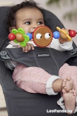 Шезлонг BabyBjorn Bouncer Bliss с игрушкой (хлопок, anthracite) - фото2