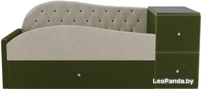 Лига диванов Джуниор 120x61 102196 (микровельвет, бежевый/зеленый) - фото4