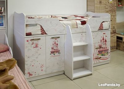Кровать-чердак Ижмебель Принцесса 9 (лиственница сибиу) - фото3
