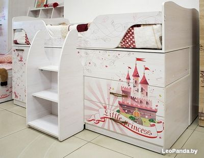 Кровать-чердак Ижмебель Принцесса 9 (лиственница сибиу) - фото4