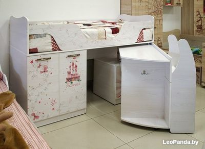 Кровать-чердак Ижмебель Принцесса 9 (лиственница сибиу) - фото5