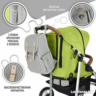 Рюкзак для мамы Nuovita Capcap Rotta (светло-серый) - фото4