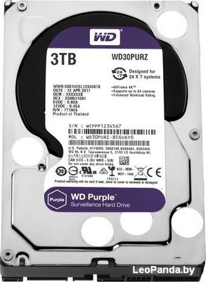 Жесткий диск WD Purple 3TB [WD30PURZ] - фото