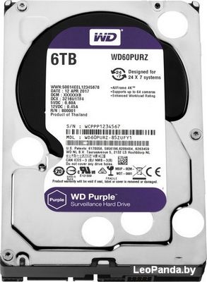 Жесткий диск WD Purple 6TB [WD60PURZ] - фото