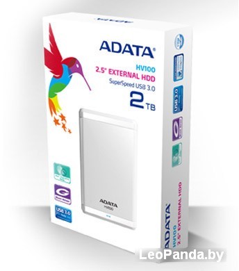 Внешний жесткий диск A-Data HV100 2TB White (AHV100-2TU3-CWH) - фото3