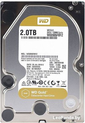 Жесткий диск WD Gold 2TB [WD2005FBYZ] - фото