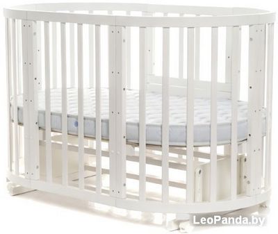 Детская кроватка Noony Cozy 6 в 1 маятник (белый) - фото