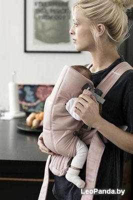 Рюкзак-переноска BabyBjorn Mini Cotton (dusty pink) - фото2