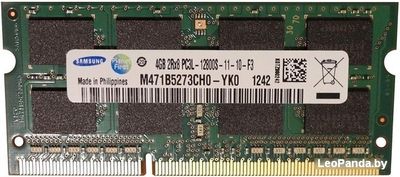 Оперативная память Samsung 4GB DDR3 SODIMM PC3-12800 M471B5273DH0-YK0 - фото