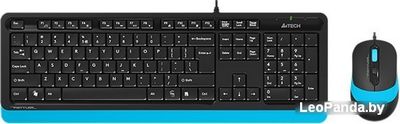 Клавиатура + мышь A4Tech Fstyler F1010 (черный/синий) - фото
