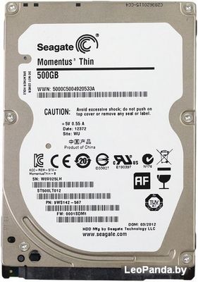 Жесткий диск Seagate Momentus Thin 500GB (ST500LT012) - фото