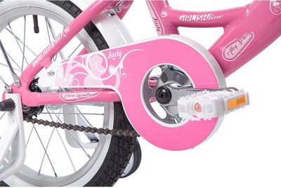 Детский велосипед Novatrack Girlish line 16 (розовый/белый, 2019) - фото4