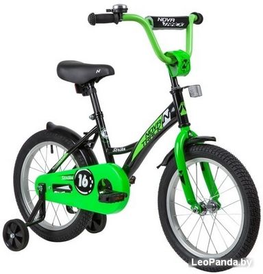 Детский велосипед Novatrack Strike 16 2020 163STRIKE.BKG20 (черный/зеленый) - фото2