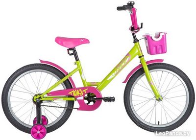 Детский велосипед Novatrack Twist New 20 201TWIST.GNP20 (зеленый/розовый, 2020) - фото