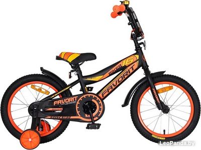 Детский велосипед Favorit Biker 16 2020 (черный/оранжевый) - фото
