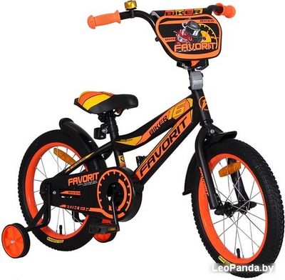 Детский велосипед Favorit Biker 16 2020 (черный/оранжевый) - фото2
